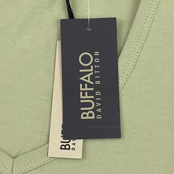 Buffalo David Bitton Babydoll Top Womens Small Green Peplum Tank MSRP $39 - Picture 10 of 13